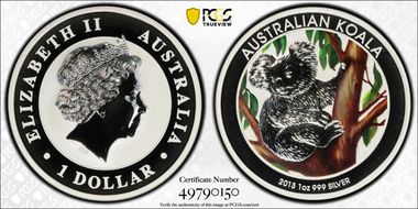 2013-P $1 Koala Colorized SP69