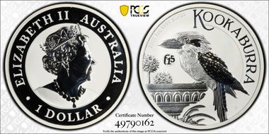 2022-P $1 Kookaburra Ag-F15 Privy MS65