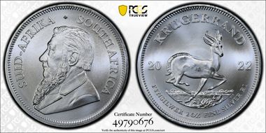 2022 1 Rand Krugerrand Silver First Strike MS68
