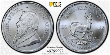 2022 1 Rand Krugerrand Silver First Strike MS68