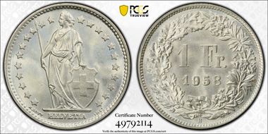 1958 B 1 Fr MS65
