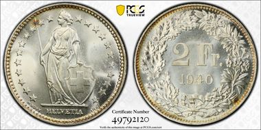 1940 B 2 Fr MS67