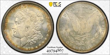 1878 7/8TF $1 Strong MS63
