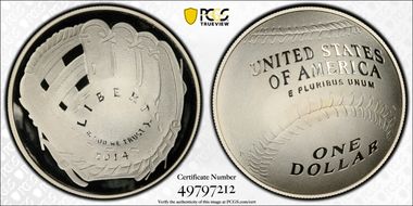 2014-P $1 Baseball Hall of Fame PR69DCAM