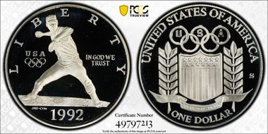 1992-S $1 Olympic PR69DCAM