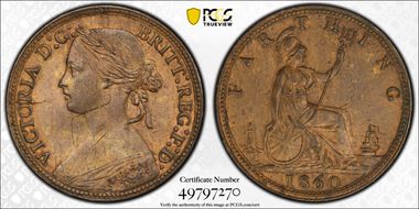 1860 1/4D S-3958 Beaded Border MS63BN