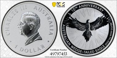 2024-P125 $1 Wedge-Tailed Eagle 10th Anniversary MS70
