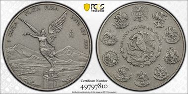 2018-Mo Onza Libertad Ag - Antiqued SP70