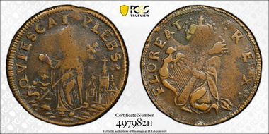 1670s NJ 1/4P Saint Patrick VF30BN