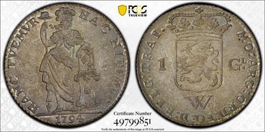 1794-W Gulden KM-3 Utrecht MS65