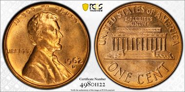 1962-D 1C MS65RD
