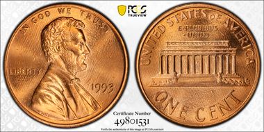 1993 1C MS67RD