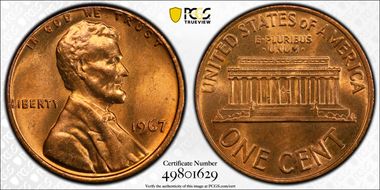 1967 1C MS66RD