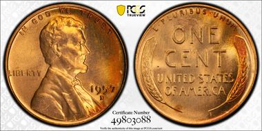 1957-D 1C MS66RD