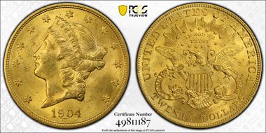 1904 $20 MS62