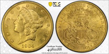 1904 $20 MS62