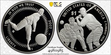 2022-P $1 Negro Leagues Baseball w/100 Privy First Strike PR69DCAM