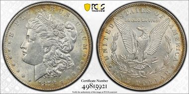 1878 7TF $1 Reverse of 1879 AU58