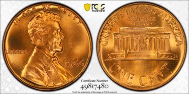 1966 1C MS67+ RD