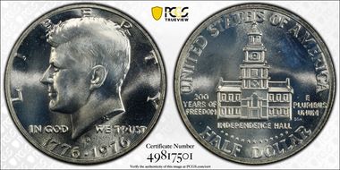 1976-S 50C Silver MS67