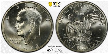 1972-S $1 Silver MS66