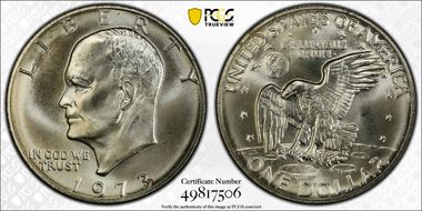 1973-S $1 Silver MS66+ 