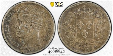 1828-A 1/2 Fr Gad-402 AU55