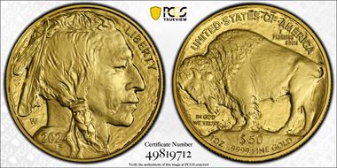 2024-W $50 American Buffalo  .9999 Fine Gold PR70DCAM