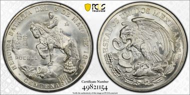 (1962)-Mo Medal Grove-800a Ag Cinco de Mayo MS68