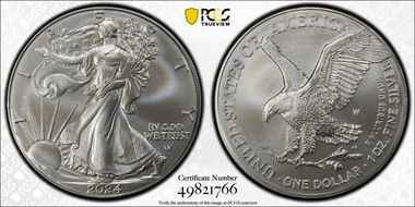 2024-W $1 Burnished Silver Eagle First Strike SP70