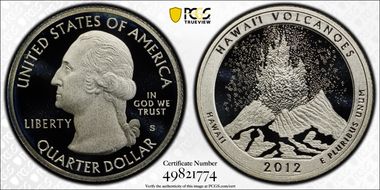 2012-S 25C HI Volcanoes NP - Silver PR70DCAM
