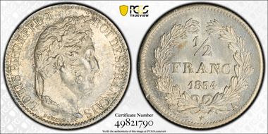 1834-A 1/2 Fr Gad-408 F-182 MS62