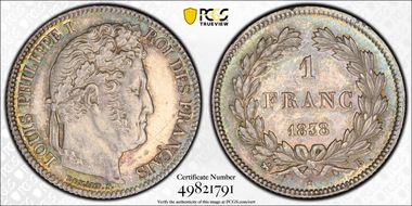 1838-B 1 Fr Gad-453 MS62