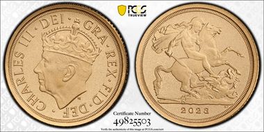 2023 1/4 Sov Coronation of Charles III Matte PR70