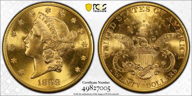 1898-S $20 MS65