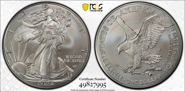 2024-W $1 Burnished Silver Eagle First Strike SP70