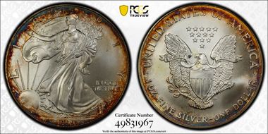 1999 $1 Silver Eagle MS67