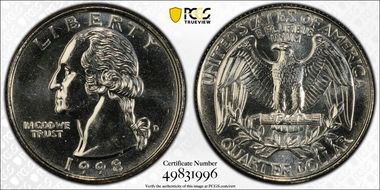 1998-D 25C MS66