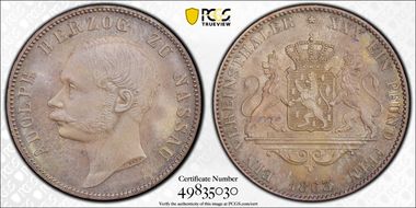1863 Thaler D-749  KM-79 MS65