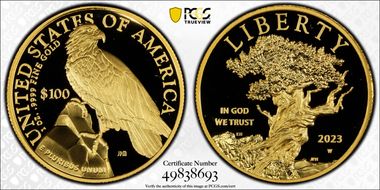 2023-W $100 American Liberty High Relief .9999 Fine First Strike PR70DCAM