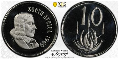 1969 10C English KM-68.1 PR67DCAM