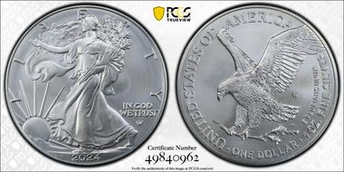 2024-W $1 Burnished Silver Eagle First Strike SP69