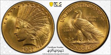 1911 $10 MS65+