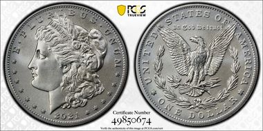 2021-CC Privy $1 Morgan Dollar 100th Anniversary MS70