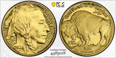 2024-W $50 American Buffalo .9999 Fine Gold First Strike PR70DCAM