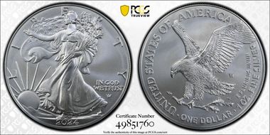 2024-W $1 Burnished Silver Eagle First Strike SP70
