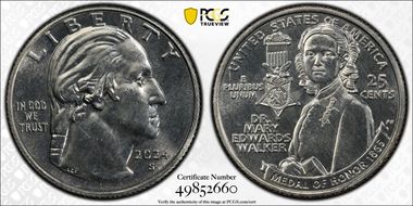 2024-S 25C Dr. Mary Edwards Walker First Strike MS66
