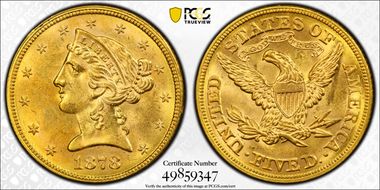 1878 $5 MS63