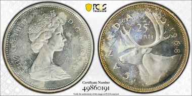 1968 25C Silver PL65