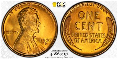 1937-S 1C MS67+ RD